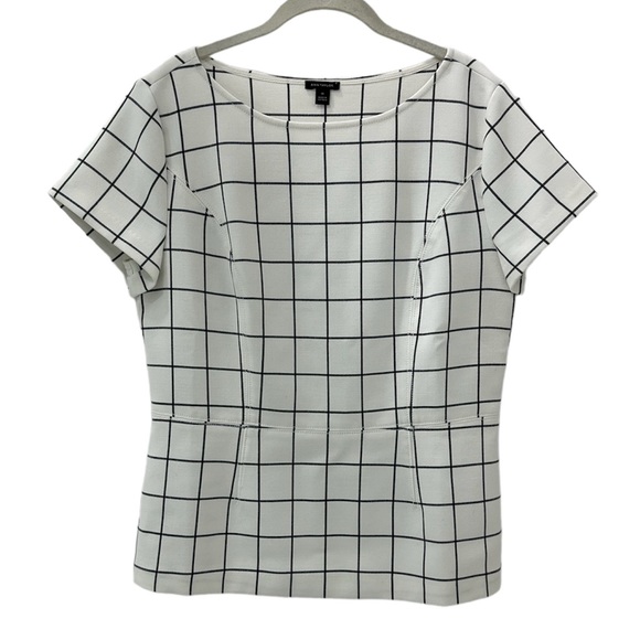 ✨ CLEAR OUT SALE ✨ Ann Taylor Windowpane Short Sleeve Blouse - Picture 1 of 5